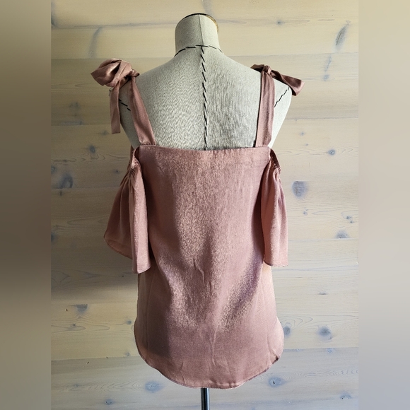 Soprano Butterfly Off Shoulder Square Neck Tie Top Pink size XS - Picture 4 of 8